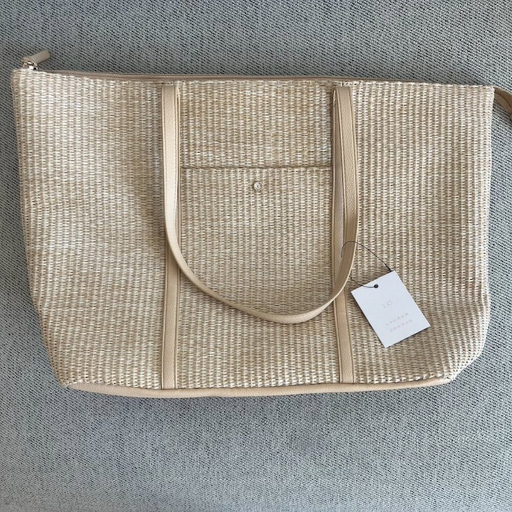 LC Lauren Conrad Amy Straw Tote Bag